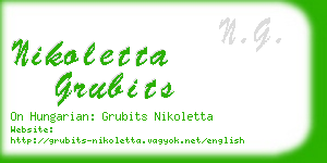 nikoletta grubits business card